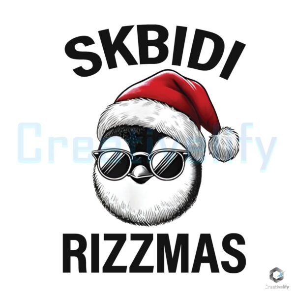 Santa Penguin Skibidi Rizzmas Christmas PNG