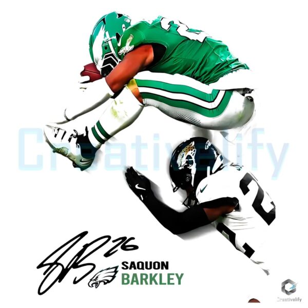 Saquon Barkley Signature Reverse Hurdle PNG