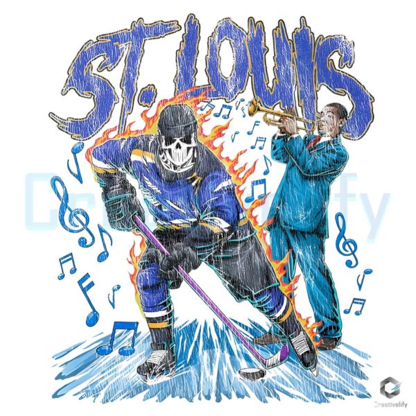 St Louis Blues Hockey Skeleton Player PNG