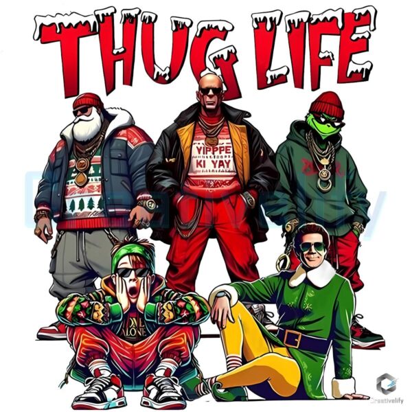 Thug Life Christmas Santa Grinch Kevin Elf PNG