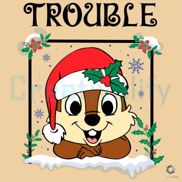 Trouble Christmas Reindeer Chip And Dale SVG