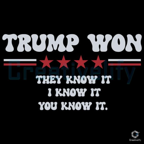 Trump Won They Know It I Know It SVG