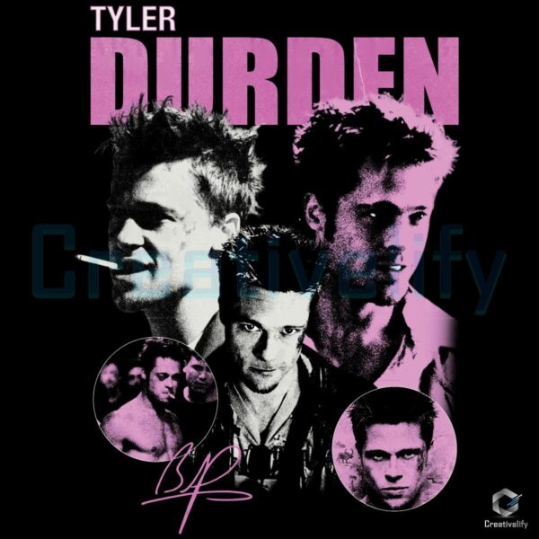 Tyler Durden Fight Club Brad Pitt Signature PNG