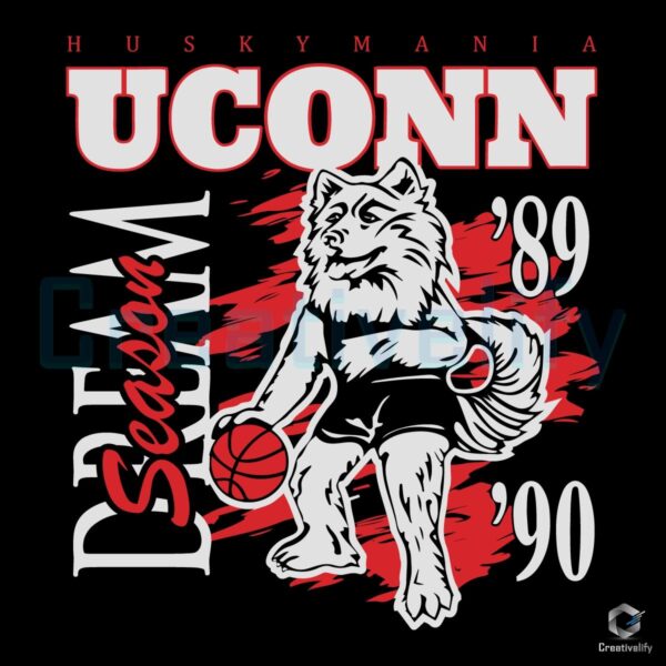 Uconn Huskies Basketball '89-'90 Dream Season SVG