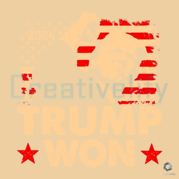 Vintage American Flag Trump Won SVG