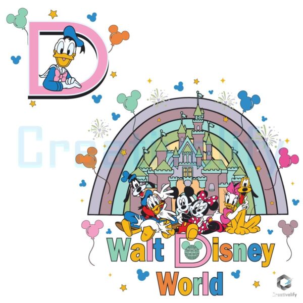 Walt Disneyworld Mickey Minnie Friend Rainbow SVG