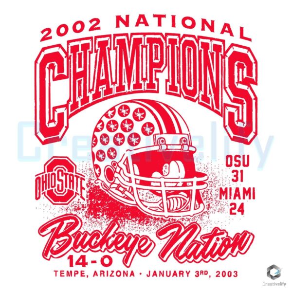 2002 National Champions Buckeyes Nation Football SVG