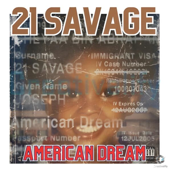 21 Savage American Dream Album Art in PNG Format