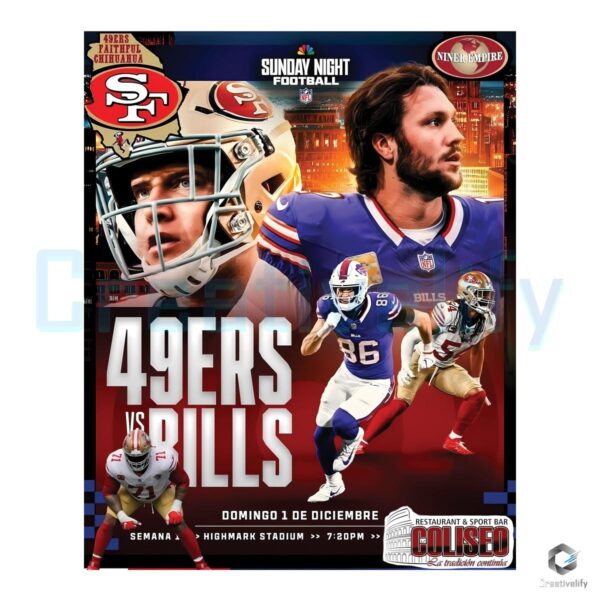 49Ers Vs Bills Sunday Night Football PNG