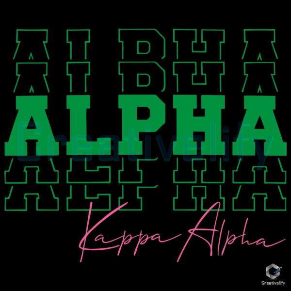 Alpha Kappa Alpha Pink Green SVG Design