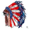 American Flag Indian Headdress Sublimation Design PNG