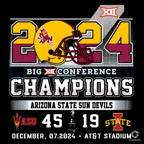 Arizona State Sun Devils 2024 Big 12 Champs SVG PNG Design