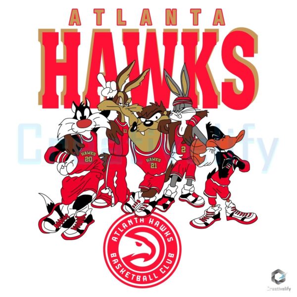 Atlanta Hawks x Looney Tunes NBA Basketball SVG Design