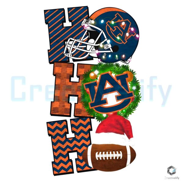 Auburn Tigers Ho Ho Ho Christmas Football PNG