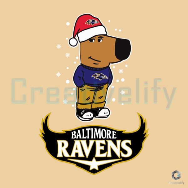 Baltimore Ravens Chill Guy Christmas Football SVG