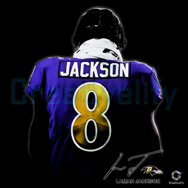 Baltimore Ravens Lamar Jackson 8 Signature PNG