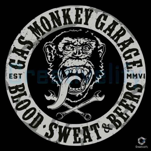 Blood Sweat Beers SVGPNG Gas Monkey Garage Style