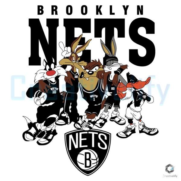 Brooklyn Nets x Looney Tunes NBA Basketball SVG Design