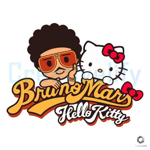 Bruno Mars Meets Hello Kitty in Stylish SVG Design