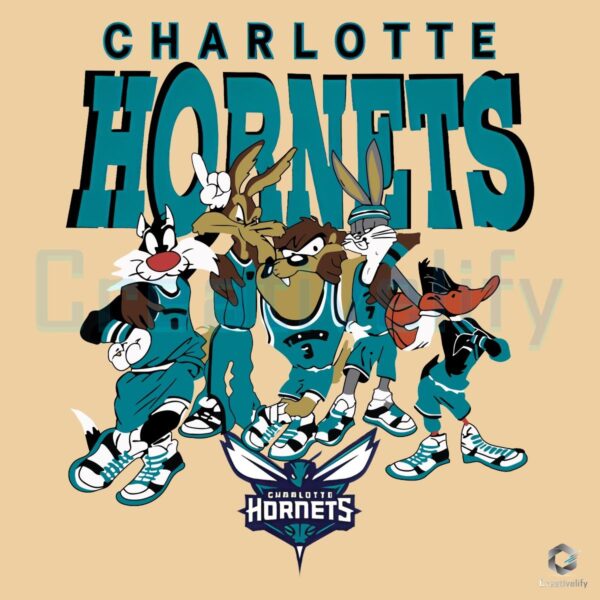 Charlotte Hornets X Looney Tunes Nba Basketball Svgpng - CreativeLify