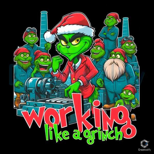 Christmas Mechanic Working Like A Grinch PNG