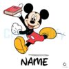 Custom SVG Mickey Teacher Holding Book with Your Name