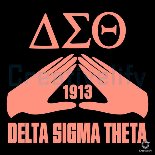 Delta Sigma Theta 1913 Pyramid Hands SVG Design