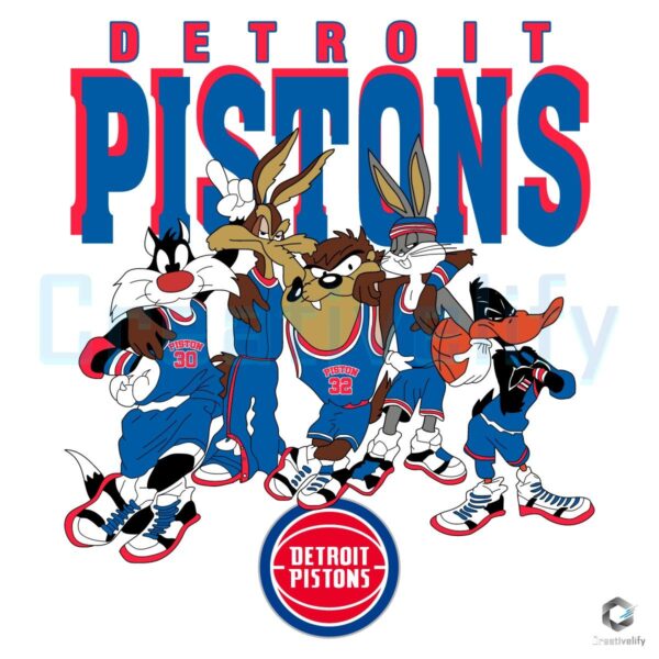 Detroit Pistons X Looney Tunes Nba Basketball Svg Design - CreativeLify