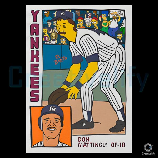 Don Mattingly Yankees Simpson Parody Art PNG Download