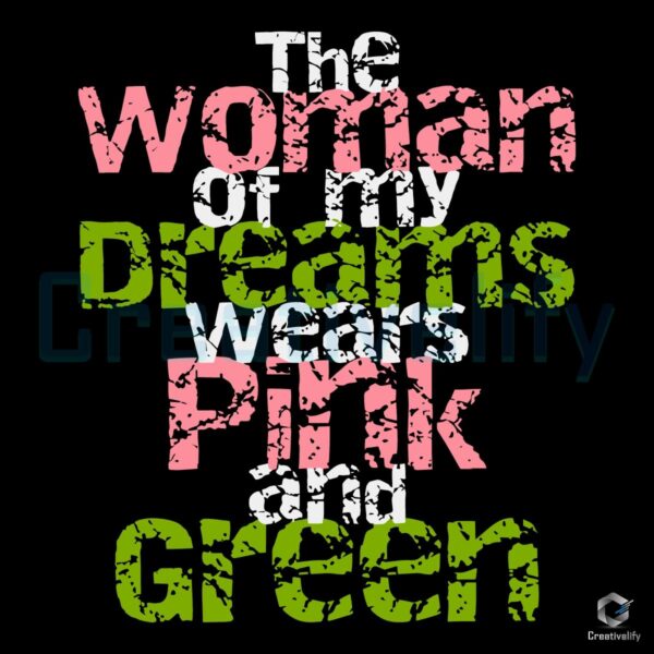 Dream Girl in Pink and Green SVG Design