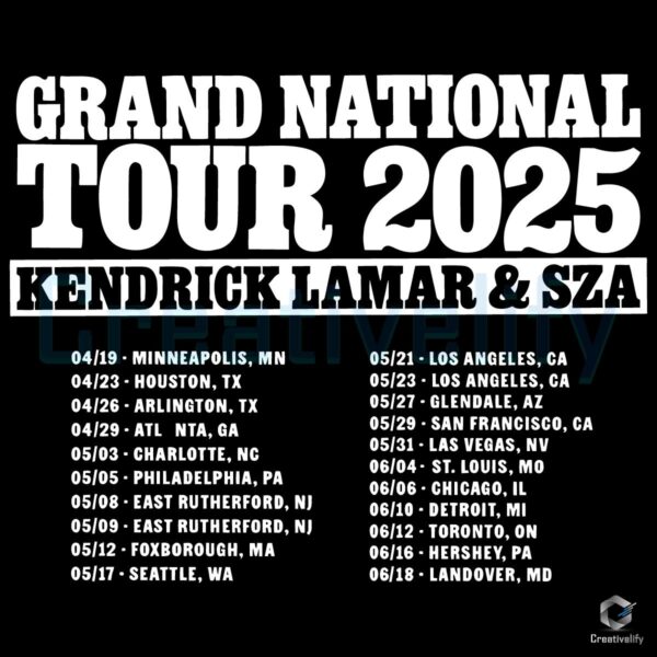 Grand National Tour 2025 SVG Kendrick Lamar SZA Vibes