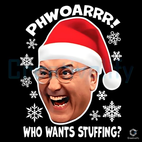 Gregg Wallace in Santa Hat Phwoarrr Who Wants Stuffing PNG