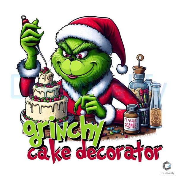 Grinch Baker Grinchy Cake Decorator SVG