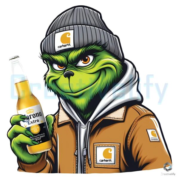 Grinch Dad Cheers with Corona Beer SVGPNG