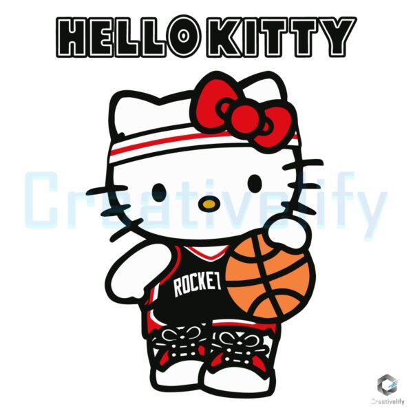 Hello Kitty Basketball SVG Houston Rockets Fans Favorite Design