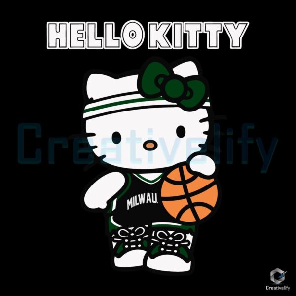 Hello Kitty Basketball SVG Milwaukee Bucks Edition