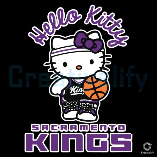 Hello Kitty x Sacramento Kings Basketball SVG Design