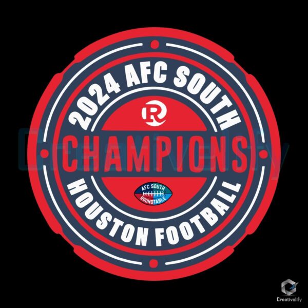 Houston Football SVG 2024 AFC South Champions Design