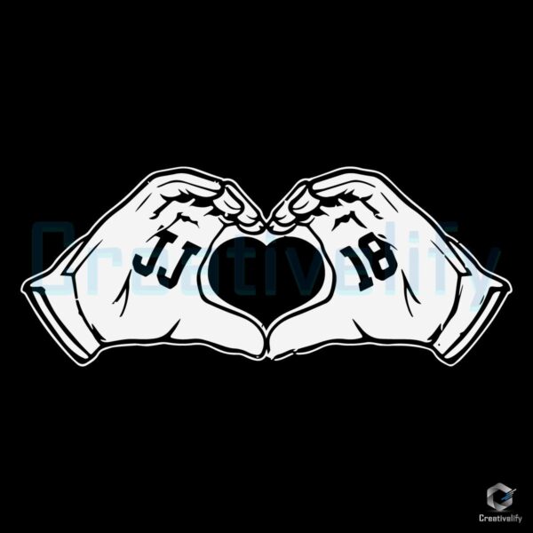 Justin Jefferson Heart Hands SVG Minnesota Vikings JJ 18