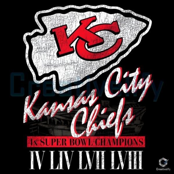 Kansas City Chiefs 4X Super Bowl Champions PNG