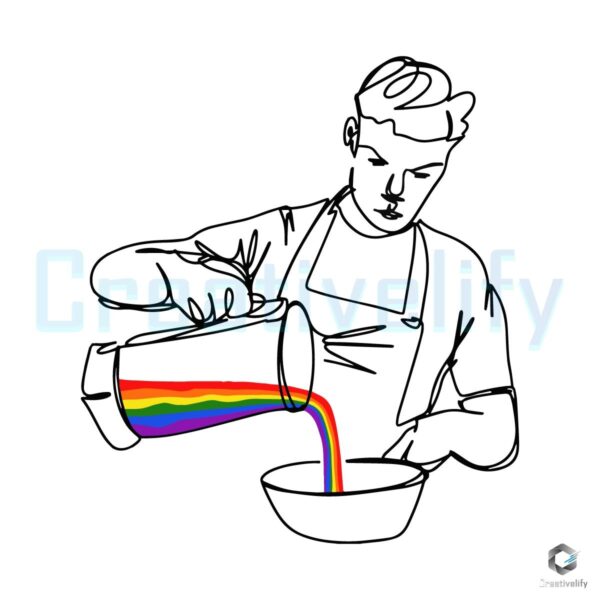 Lgbt Will Poulter Cooking Rainbow Paint SVG