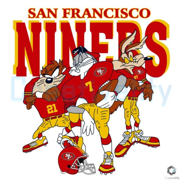 Looney Tunes x 49ers Football SVG Design