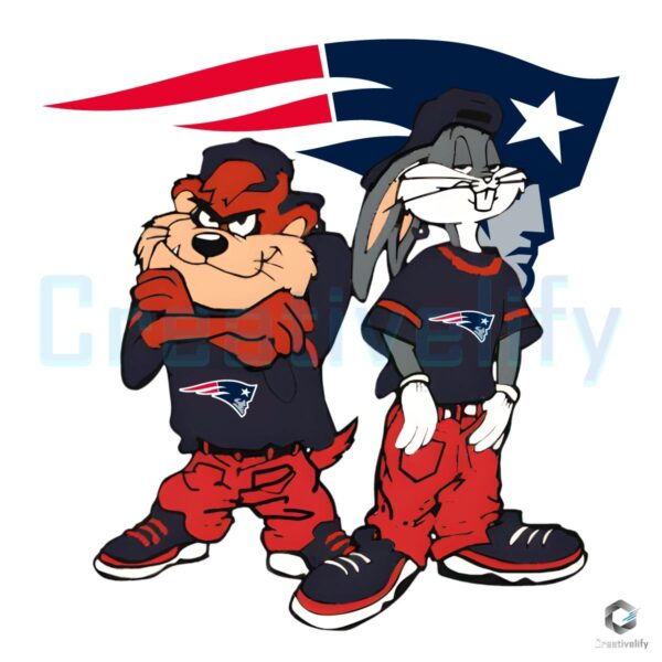 Looney Tunes x Patriots Football Fun PNG Design