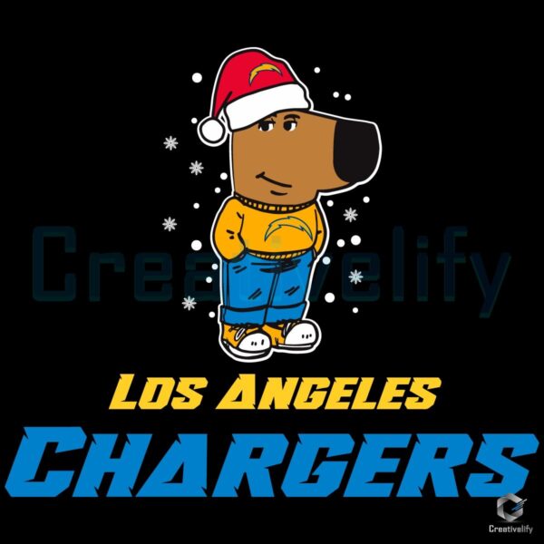 Los Angeles Chargers Chill Guy Christmas Football SVG