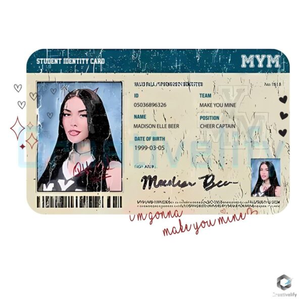 Madison Beer Make You Mine School ID PNG