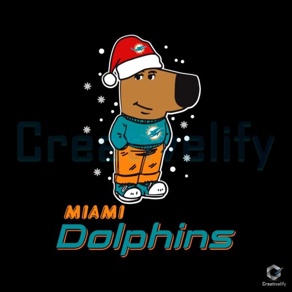 Miami Dolphins Chill Guy Christmas Football SVG