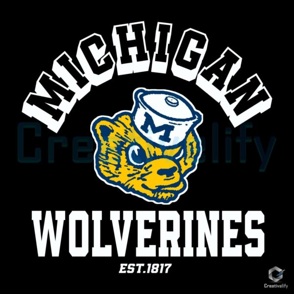 Michigan Wolverines Est 1817 Logo Mascot SVG