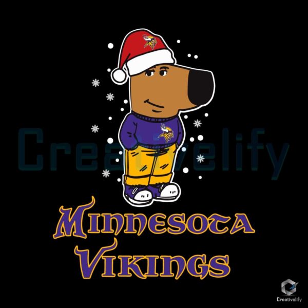 Minnesota Vikings Chill Guy Christmas Football PNG