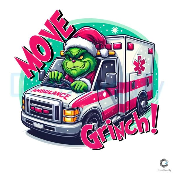 Move Grinch Ambulance Driver Christmas PNG