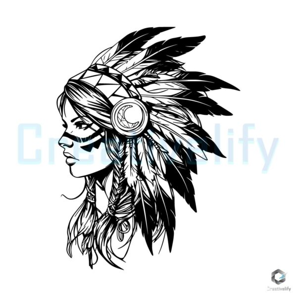 Native American Girl Clipart in Stunning PNG Format